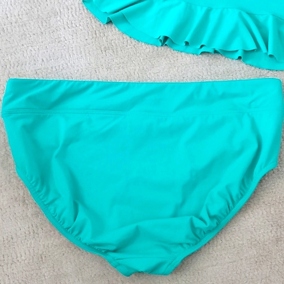 Land's End Women's Tankini Top Bikini Bottoms Two Piece Swimsuit Size 14 Green - Picture 3 of 7